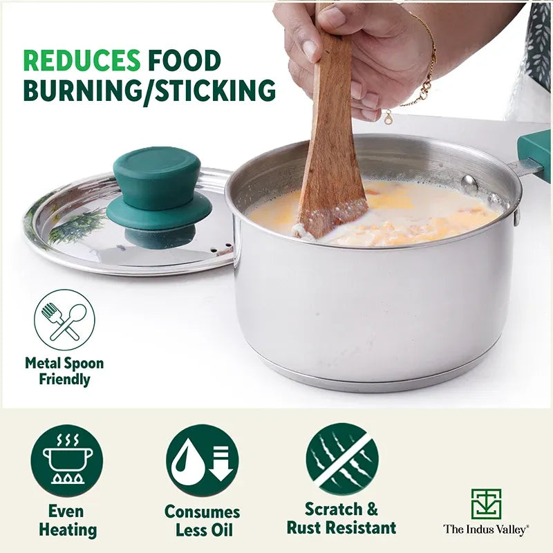 The Indus Valley Stainless Steel Capsule Bottom Milk Tea Pan