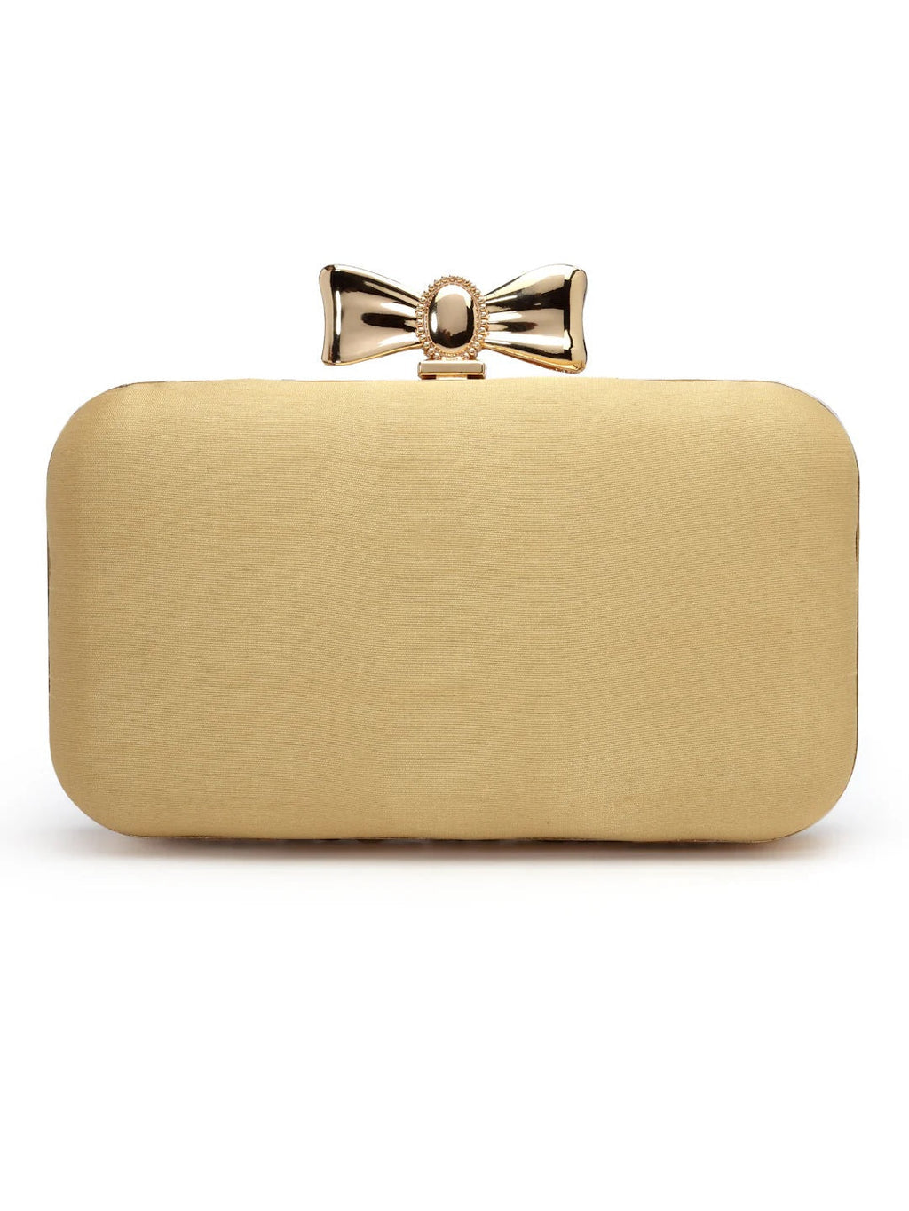 Adorn Stone Work Embellished Faux Silk Clutch