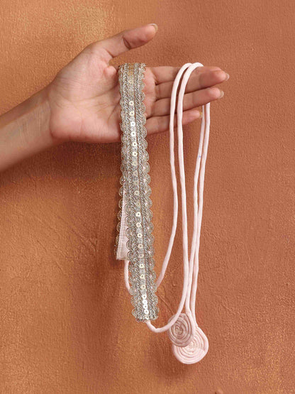 trueBrowns Light Gold Embellished Belt
