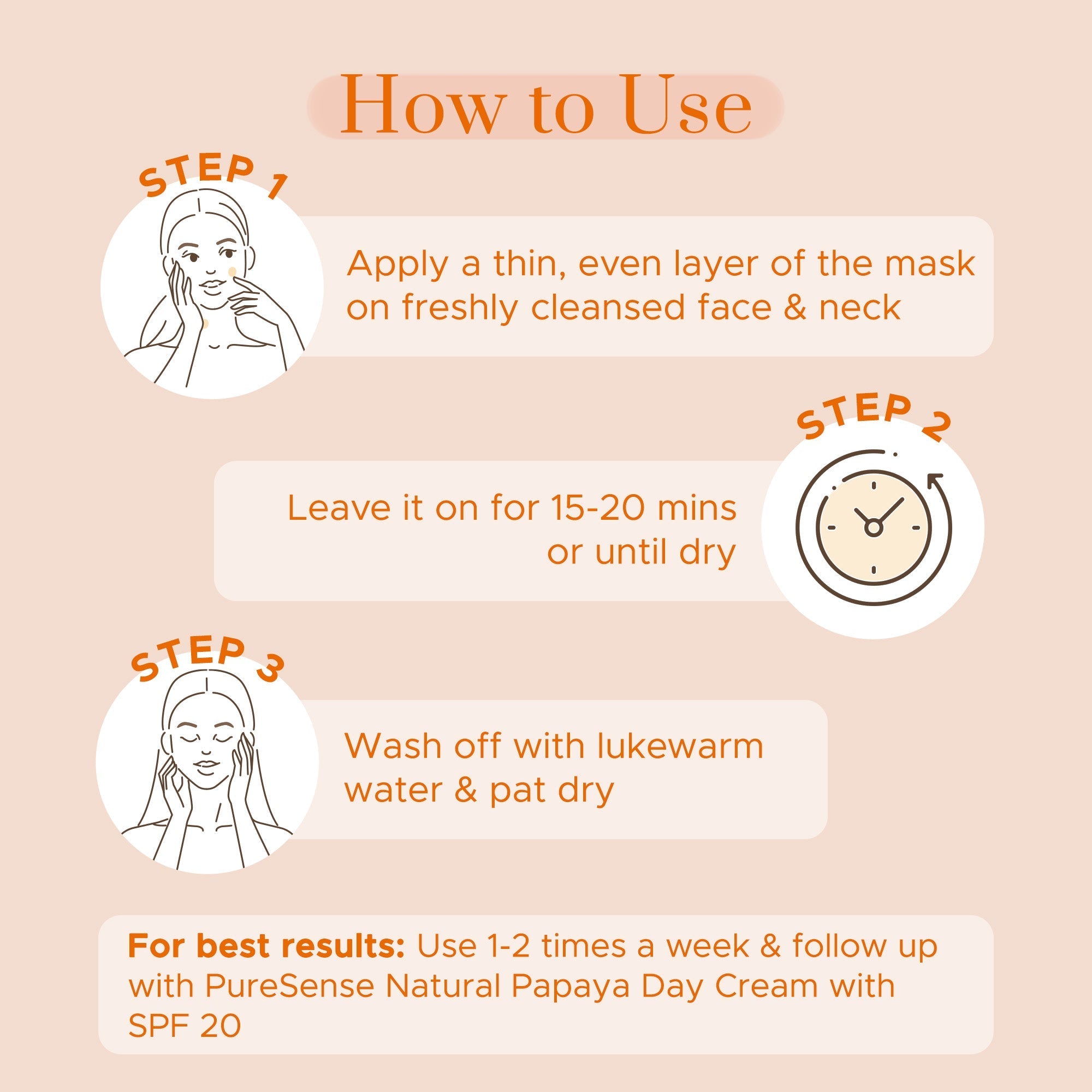 Puresense Natural Papaya Face Mask - 65 gms