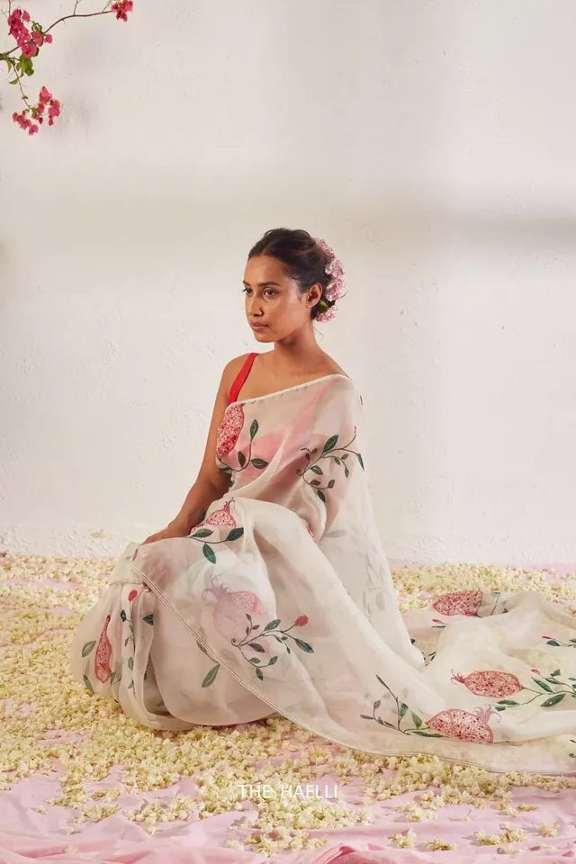 Heavy Soft Tabby Organza Saree – Elegant, Luxurious & Delicate