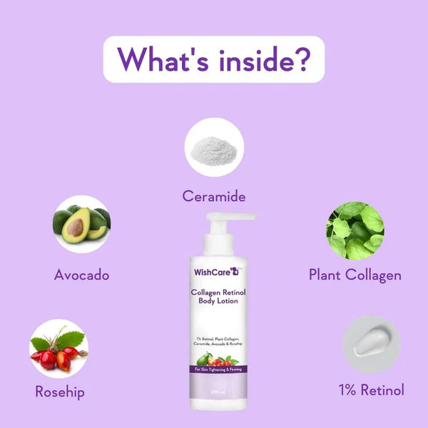 WishCare Hydrating Body Lotion with Collagen & Vitamin A – 200ml | Smooth & Nourished Skin