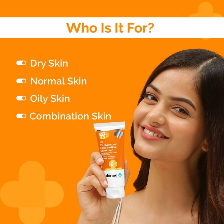 1% Hyaluronic Long Lasting Sunscreen, PA++++ with Hyaluronic Acid - 50 g