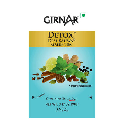 Girnar Detox Green Tea - Desi Kahwa - 36 Tea Bags