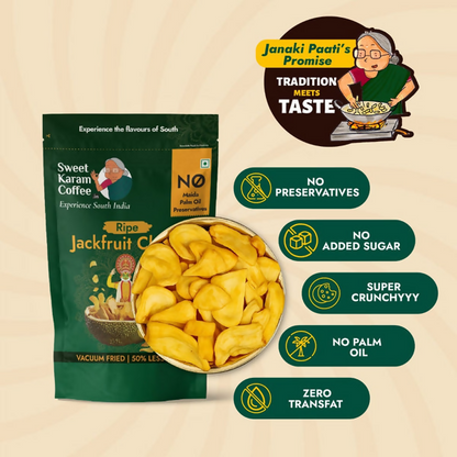 Sweet Karam Coffee Ripe Jackfruit Chips - Vacuum Fried