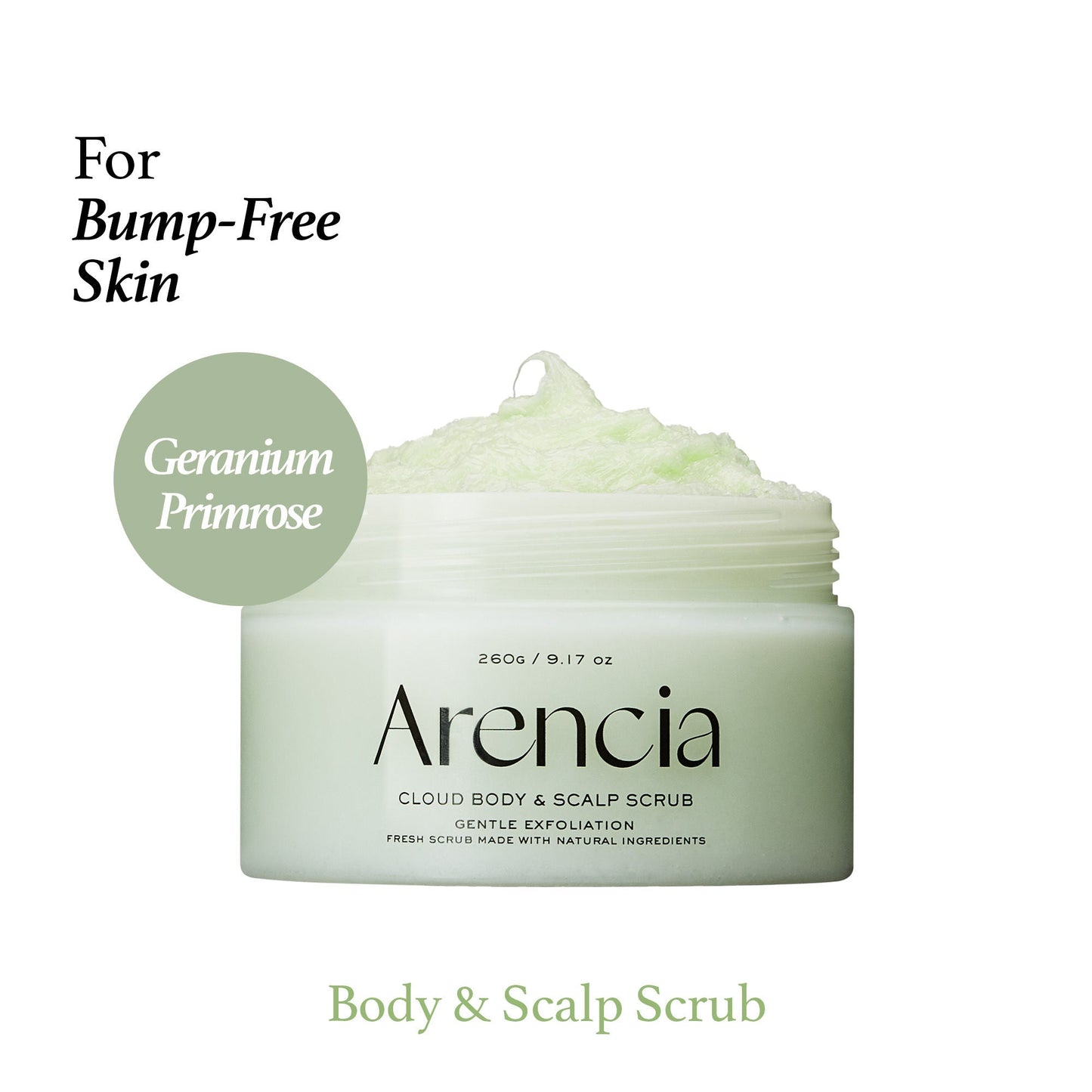 Arencia Geranium & Primrose Fresh Cloud Body & Scalp Scrub