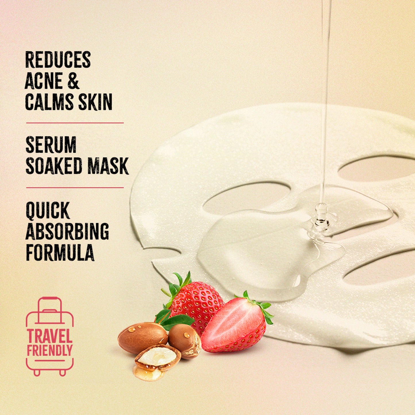 Nykaa Strawberry + Argan Oil Sheet Mask For Acne Prone Skin - Formulated In Korea