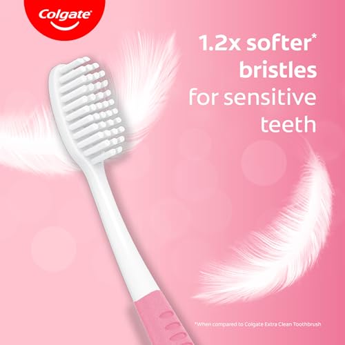 Colgate Gentle Sensitive Care Ultra Soft Bristles Manual Toothbrush for Adult Combo Pack Offer,Multicolor- 5Pcs