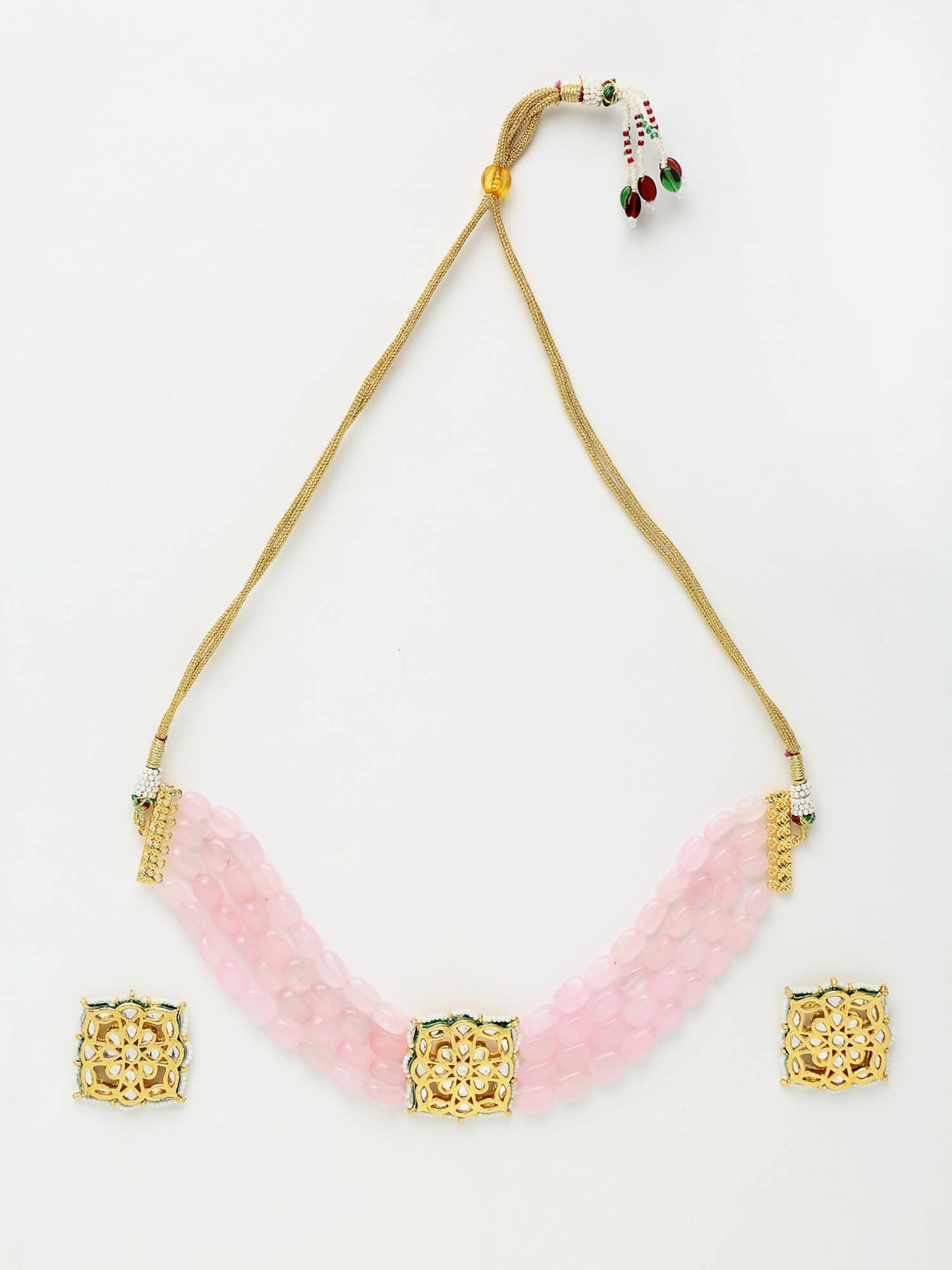 Kundan Choker With Studs - Ruby Raang