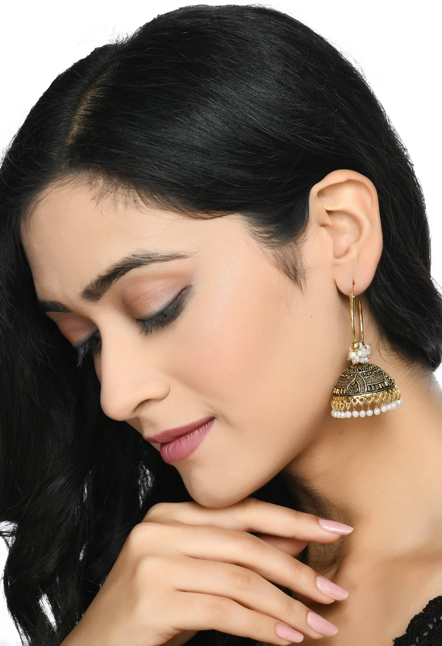 Mominos Fashion Johar Kamal Women's Latest Designer Golden Color Jhumkas
