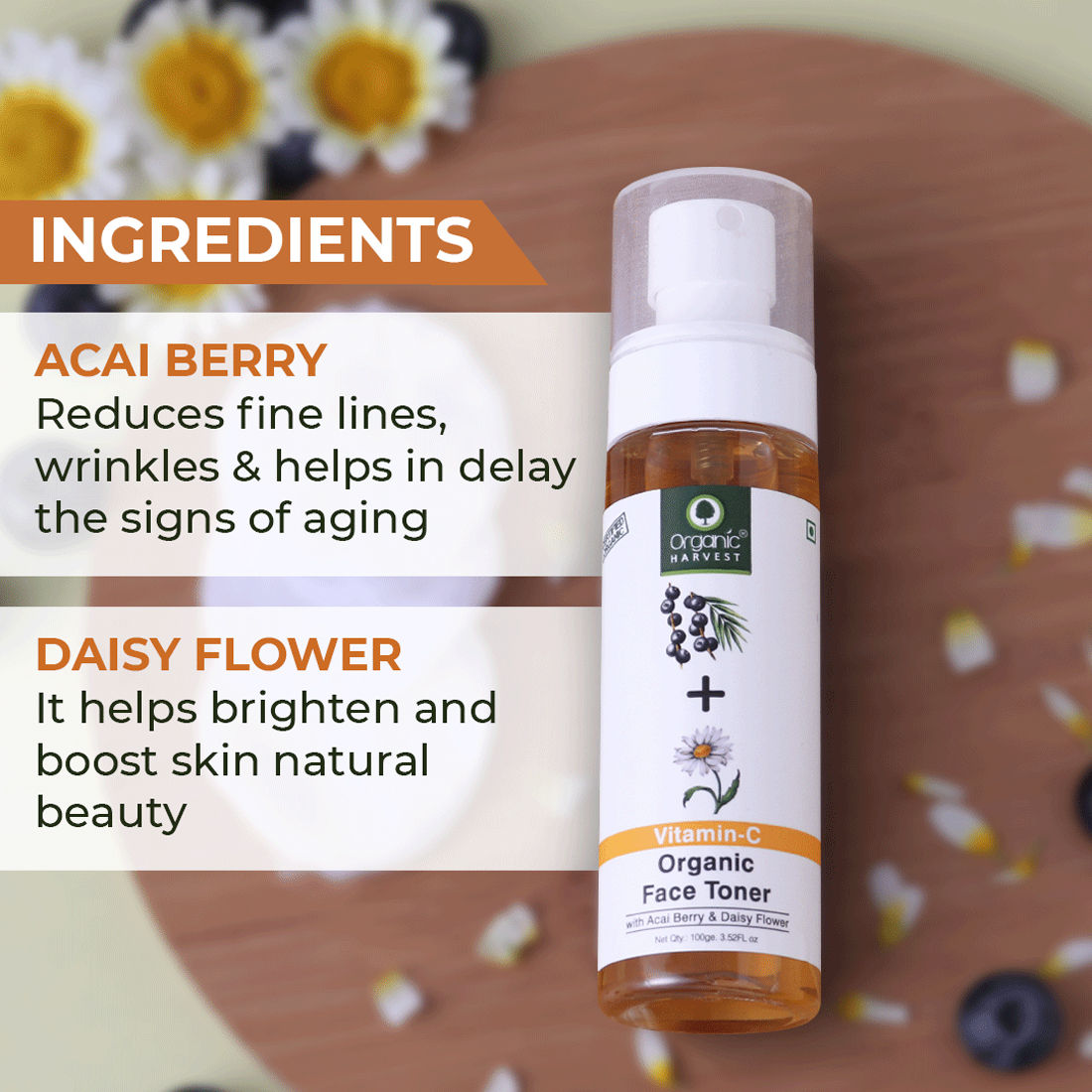 Organic Harvest Organic Vitamin C Face Toner - 100 ml