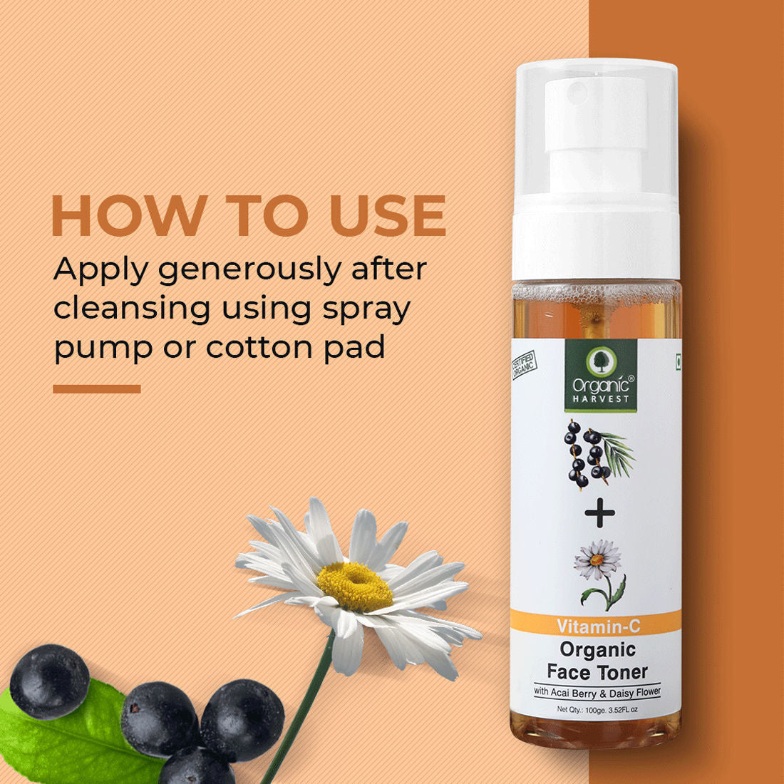Organic Harvest Organic Vitamin C Face Toner - 100 ml