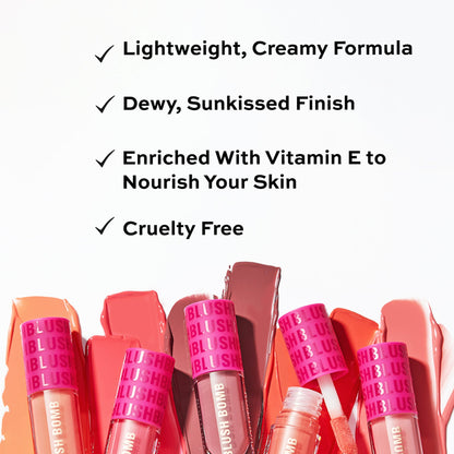 Makeup Revolution Bomb Cream Blusher-Lightweight Creamy Formula-Enriched With Vitamin E - Peach Filter