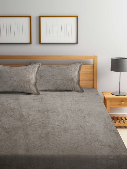 KLOTTHE 300 TC Woolen King Bedsheet with 2 Pillow Covers