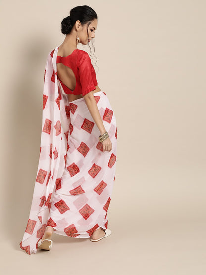 Saree Mall Bandhani Poly Chiffon Saree