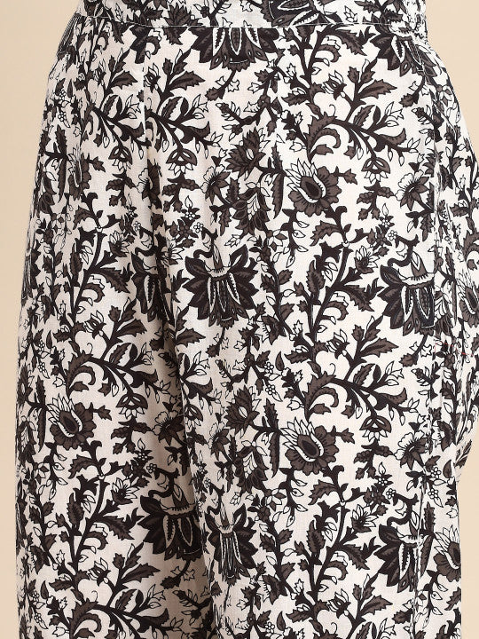 Anayna Women Black Bandhani Printed Pure Cotton Kurta with Trousers & Dupatta