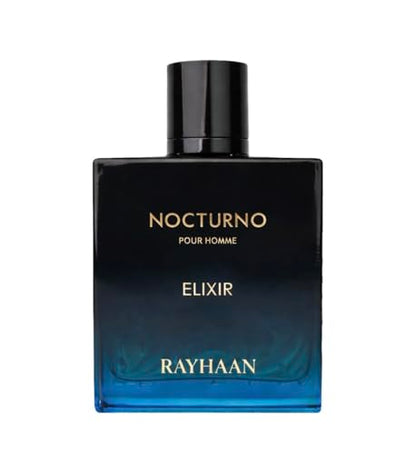 RAYHAAN Nocturno Elixir Pour Homme Eau De Parfum, Woody Amber Scent, Extrait De Parfum, Spray, Long-Lasting