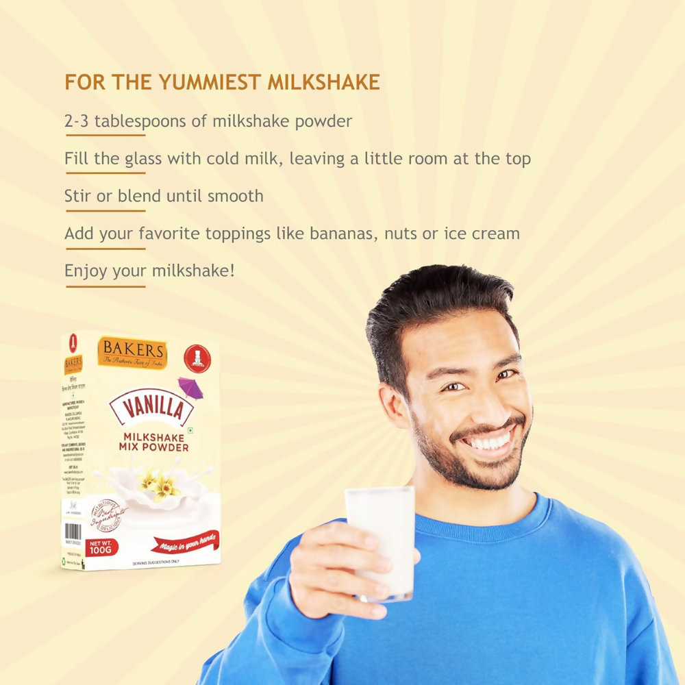 BAKERS Milk Shake Mix Powder - Vanilla Flavor