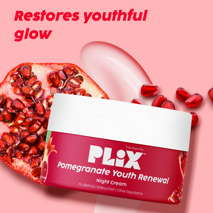 PLIX The Plant Fix Pomegranate 1% Retinol & 1% Bakuchi Oil Anti Ageing Night Cream