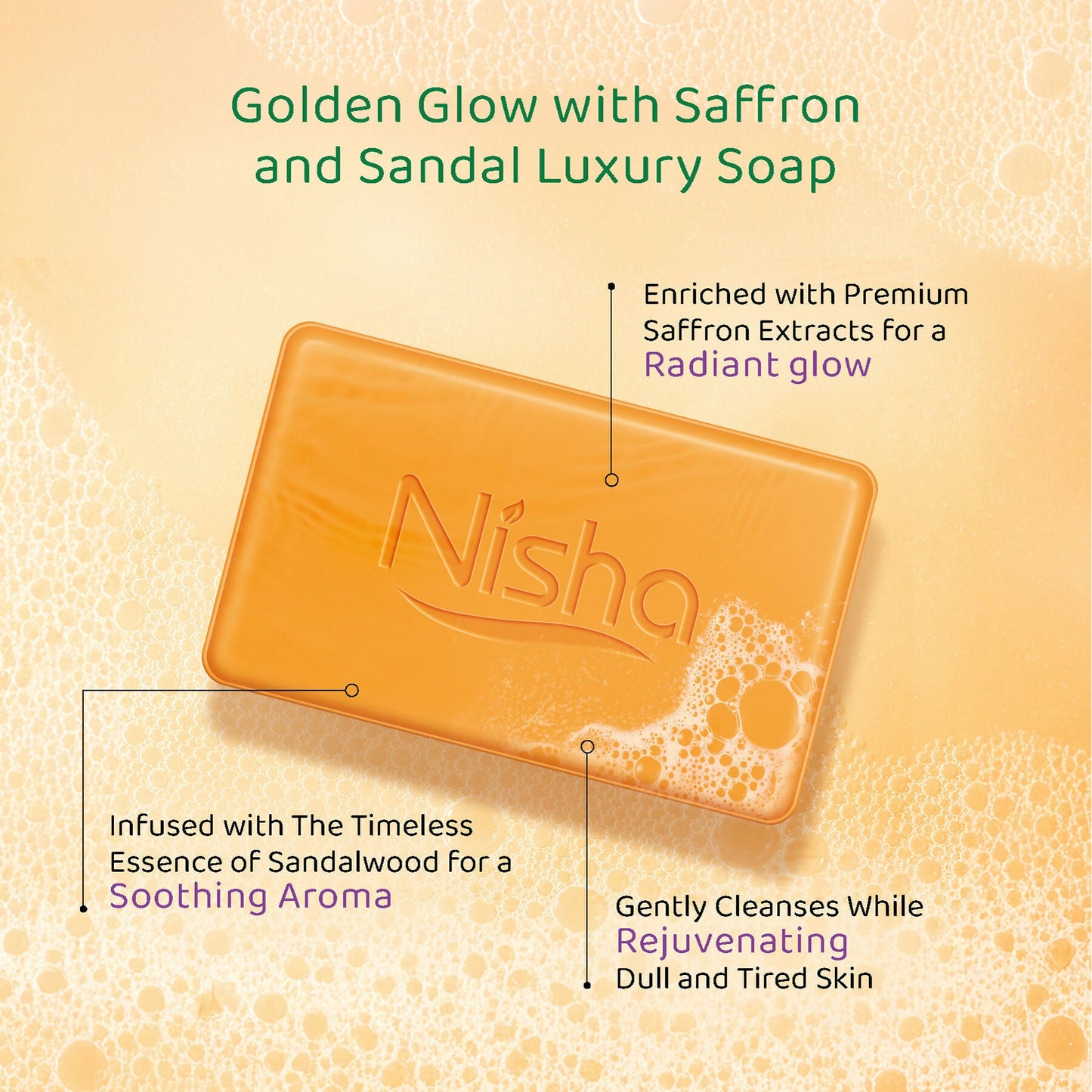 Nisha Soaps for Bath -Saffron & Sandal
