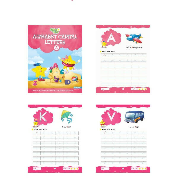 Rising Star Alphabet Capital & Small Letter Writing Practice Books Set for Kids| Set of 3| Ages 3-6 Years