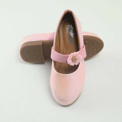 Tiny Bugs Girls Flower Embellished Ballerinas - Pink