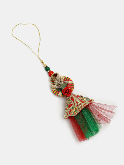 NVR Women & Men Set of 2 Multicolor Peacock Design Bhaiya Bhabhi Rakhi With Roli Chawal