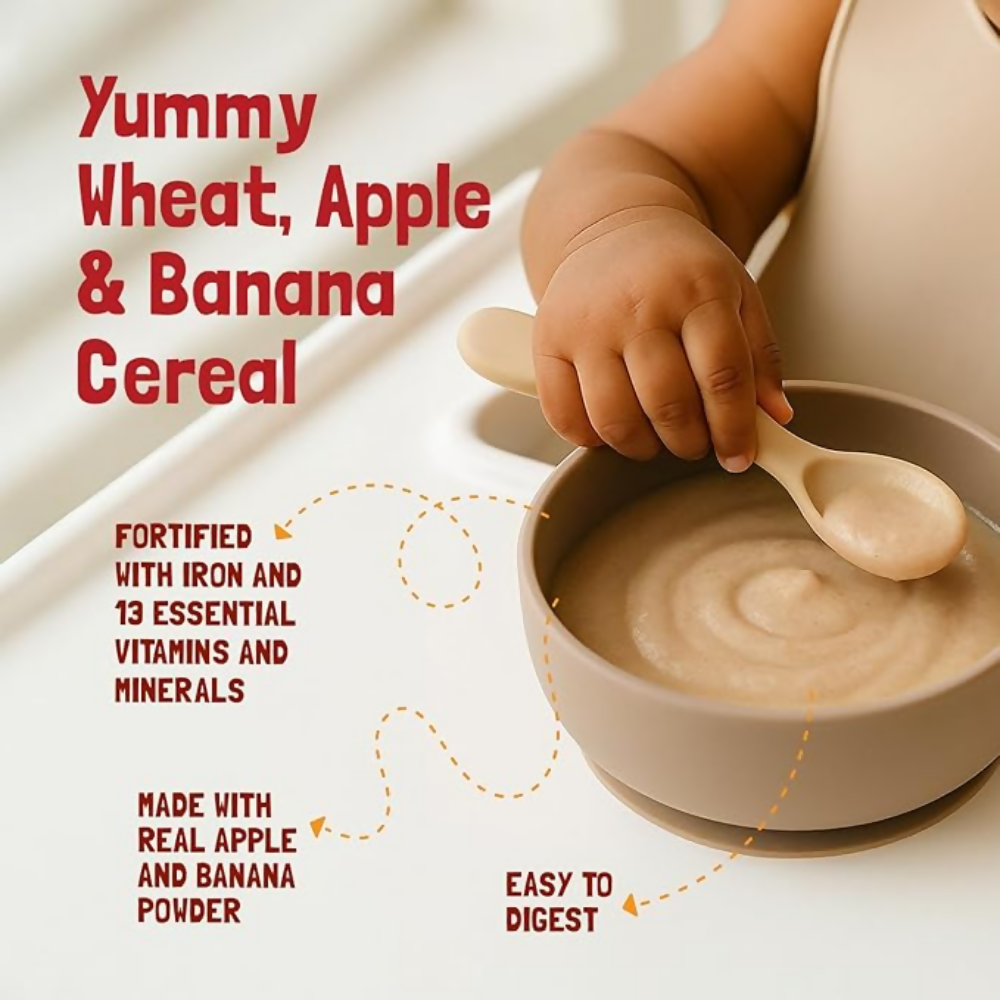 Slurrp Farm No Added Sugar Instant Wheat Apple & Banana Cereal