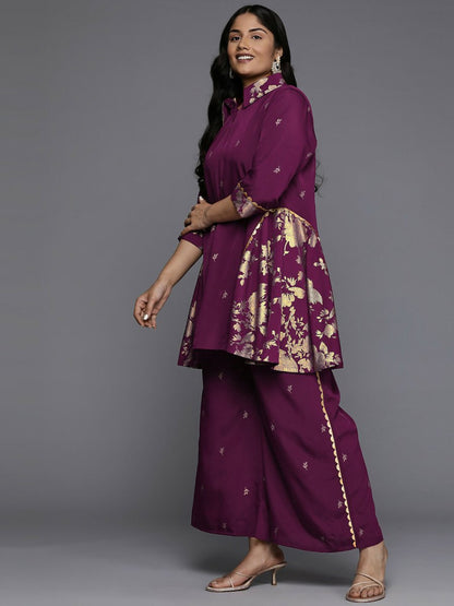 Ahalyaa Women's Traditional wear Co-ords - Purple