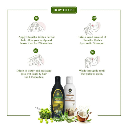 Bhumika Vedics Herbal Hair Oil & Ayurvedic Shampoo Combo
