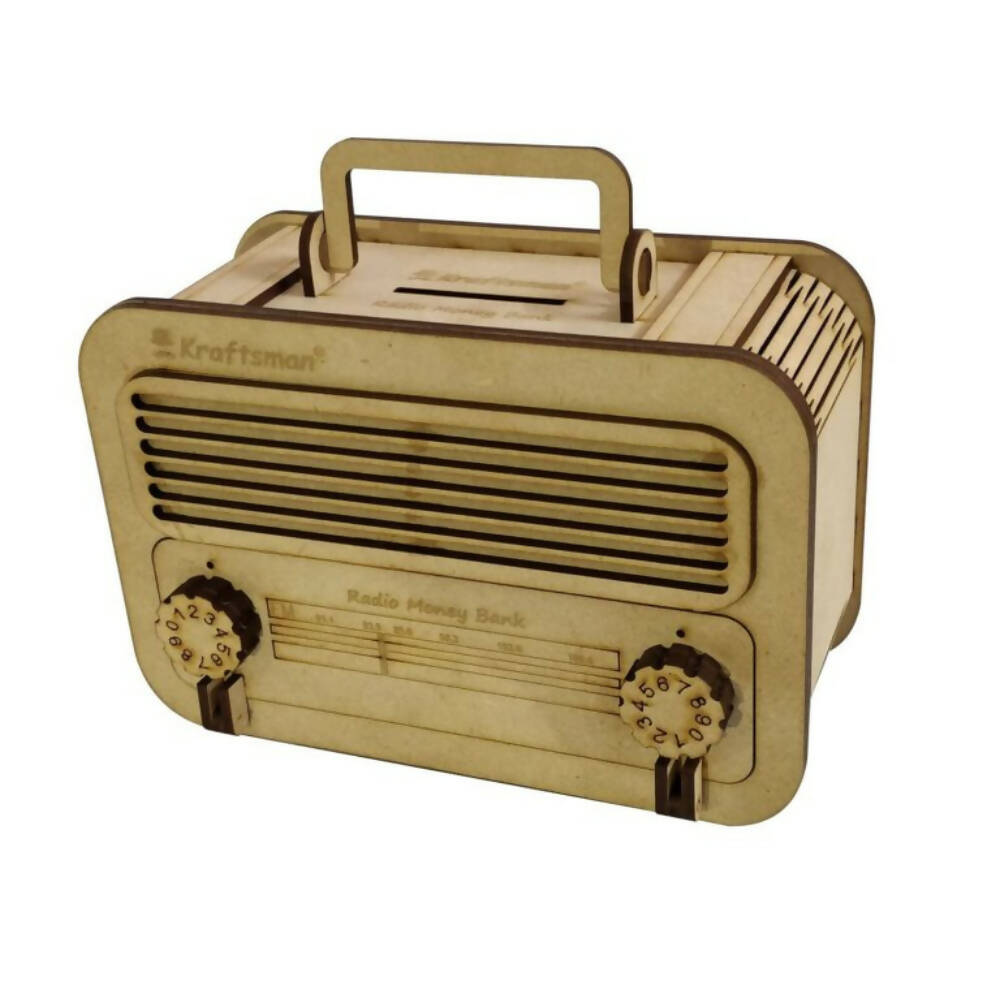 Kraftsman Wooden Money Safe For Kids And Adults | Make In India | Classic Radio Style