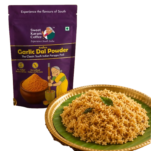 Sweet Karam Coffee Andhra Garlic Dal Powder (Pottu Kadalai Paruppu Podi)