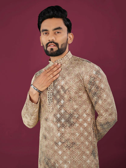 Anaita Cream Chikankari Work Viscose Rayon Straight Kurta