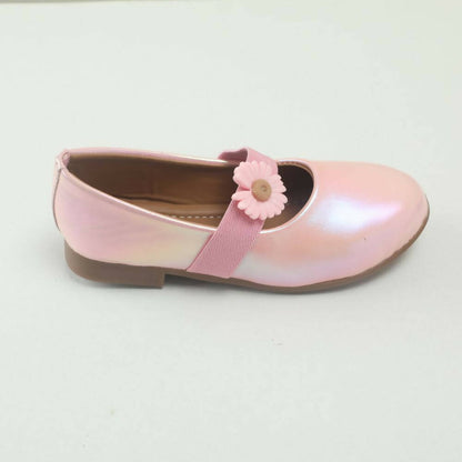 Tiny Bugs Girls Flower Embellished Ballerinas - Pink
