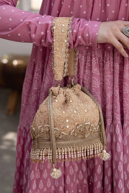 indian wedding women handbag potli Wedding favor drawstring bag