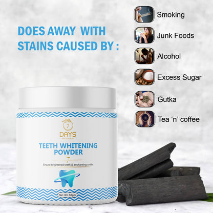 7Days Organic Teeth Whitening Powder - 50 gms