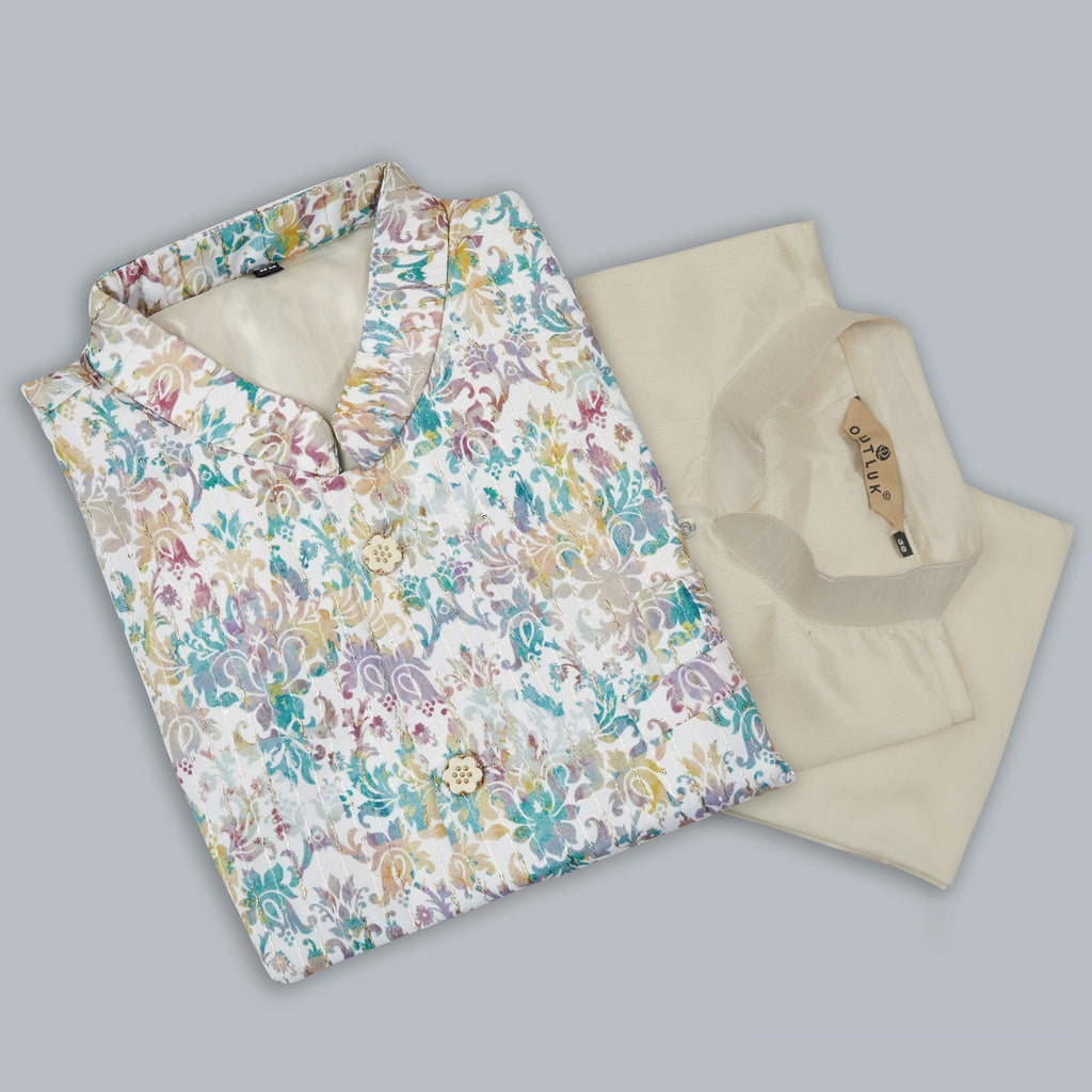 Mastani Silk Kurta Pajama With Heavy Cotton Koti Set
