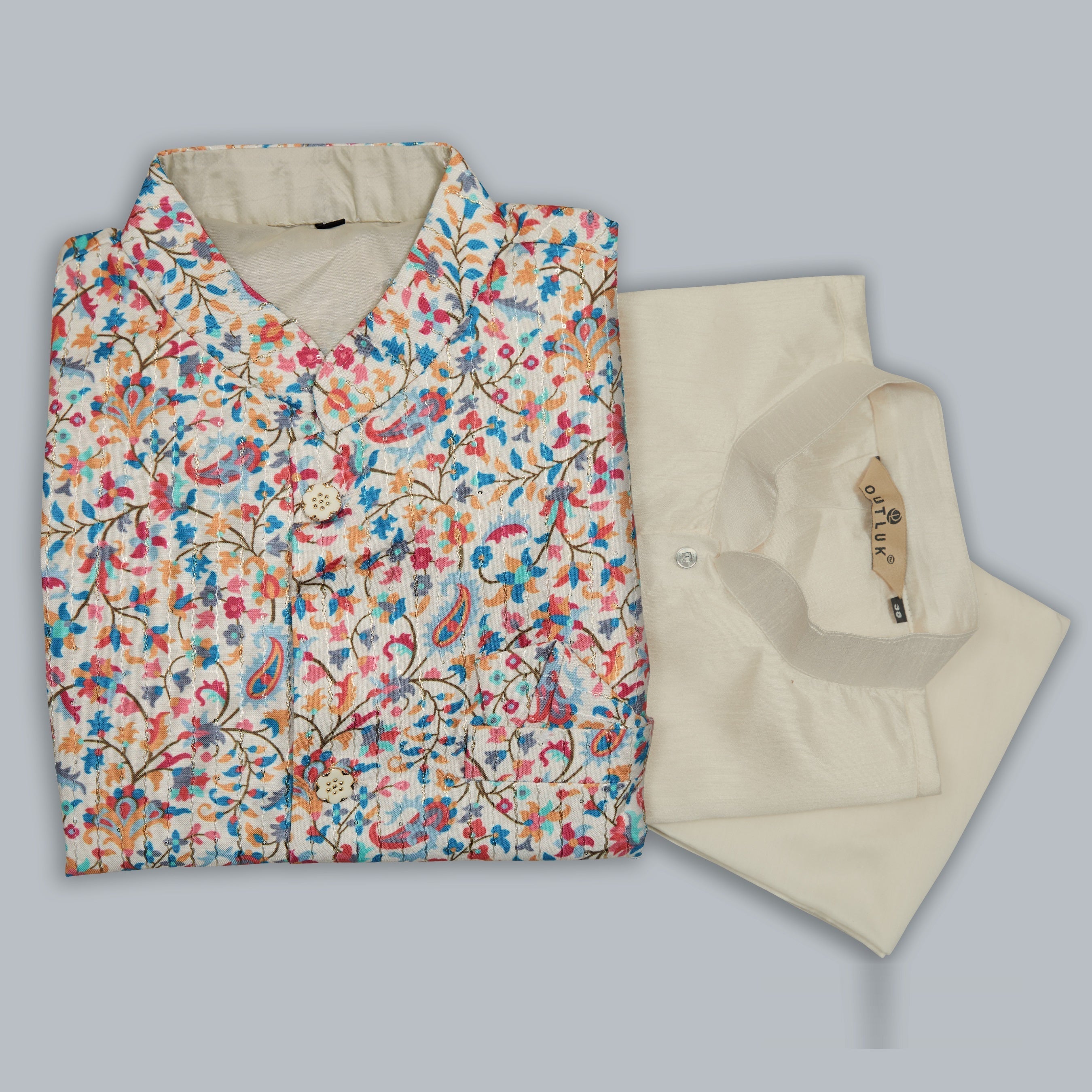 Mastani Silk Kurta Pajama With Heavy Cotton Koti Set