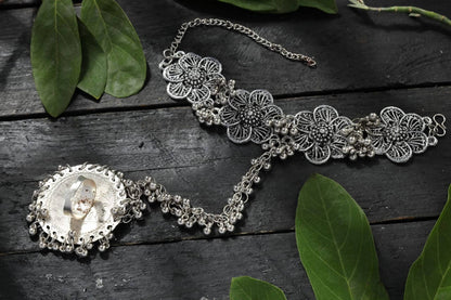Mominos Fashion Oxidised Silver Plated Traditional Bracelet
