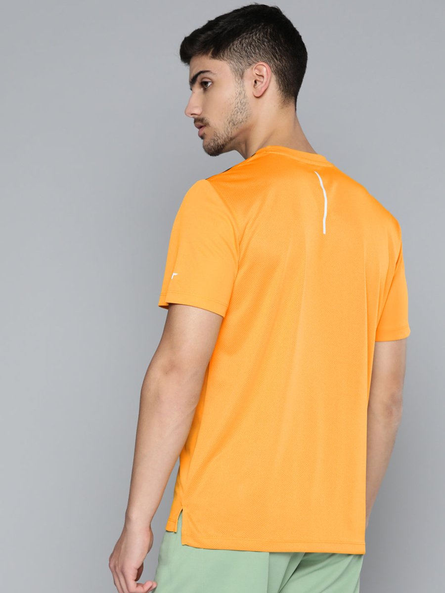 Alcis Men Typography Printed Anti Static Slim Fit Sports T-shirt