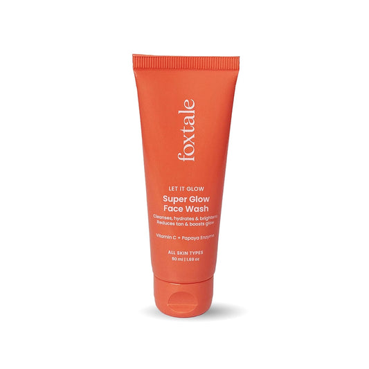 Foxtale Super Glow Detan Face Wash with Vitamin C & Papaya enzyme, Tan Removal, Brightens & Reduces Pigmentation, Gentle Exfoliation | Face Wash for Men & Women | All Skin Types - 50ml