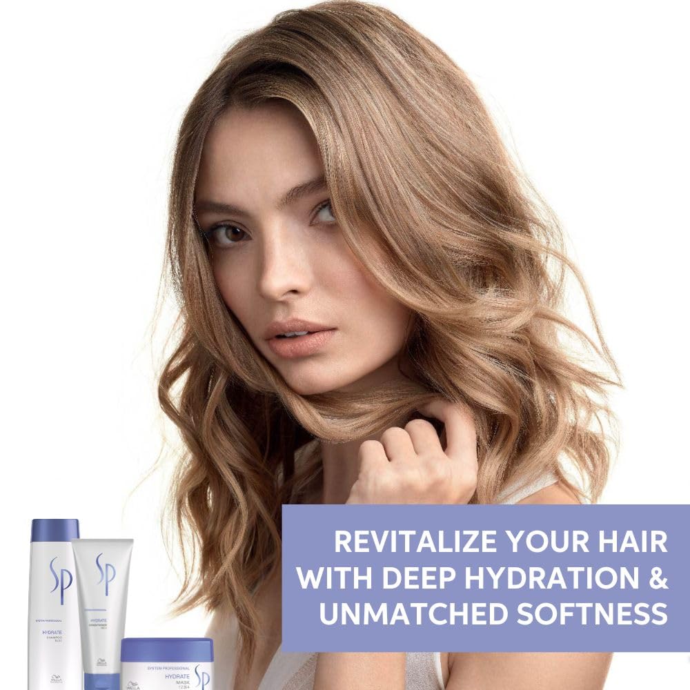 Wella Professionals SP Hydrate Shampoo for Frizzy and Dry Hair | Intense Hydration for Dull & Flaky Scalp | Gentle Cleansing & Lightweight Moisturisation