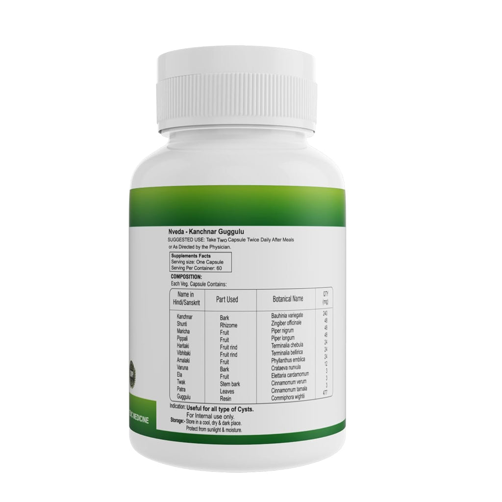 Nveda Kanchnar Guggulu | Thyroid Support | Herbal Formula for Hormonal Balance 60 capsules