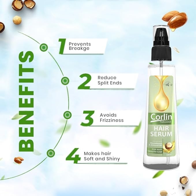 Corlin Hair Serum for Silky Smooth Nourished Hair - 100 ml