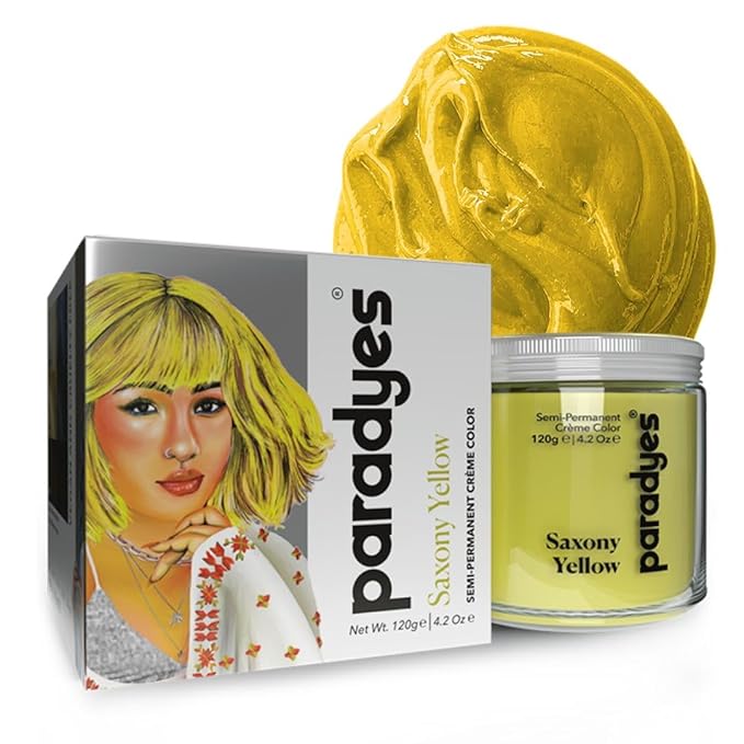 Paradyes Semi-permanent Saxony Yellow Diy Conditioner Based Hair Colour - 120 Gms