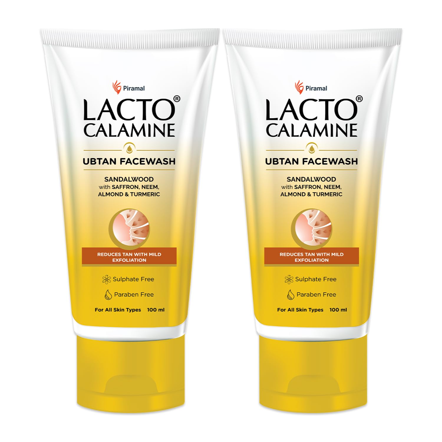 Lacto Calamine Ubtan Face Wash - 100 ml  (Pack of 2)