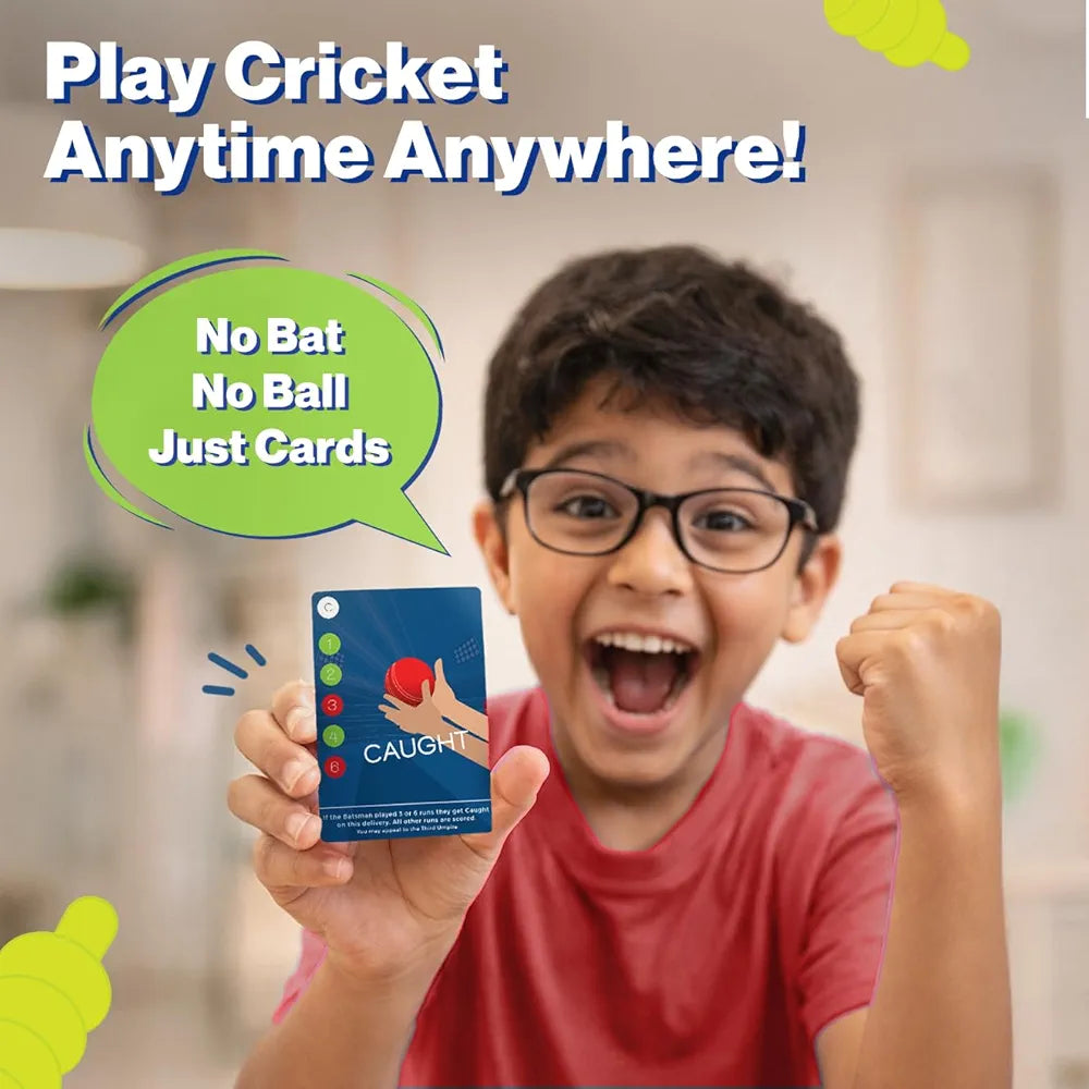 Binca Qwicket Cricket Card Game – Fast & Fun Indoor Cricket Game for Kids & Family