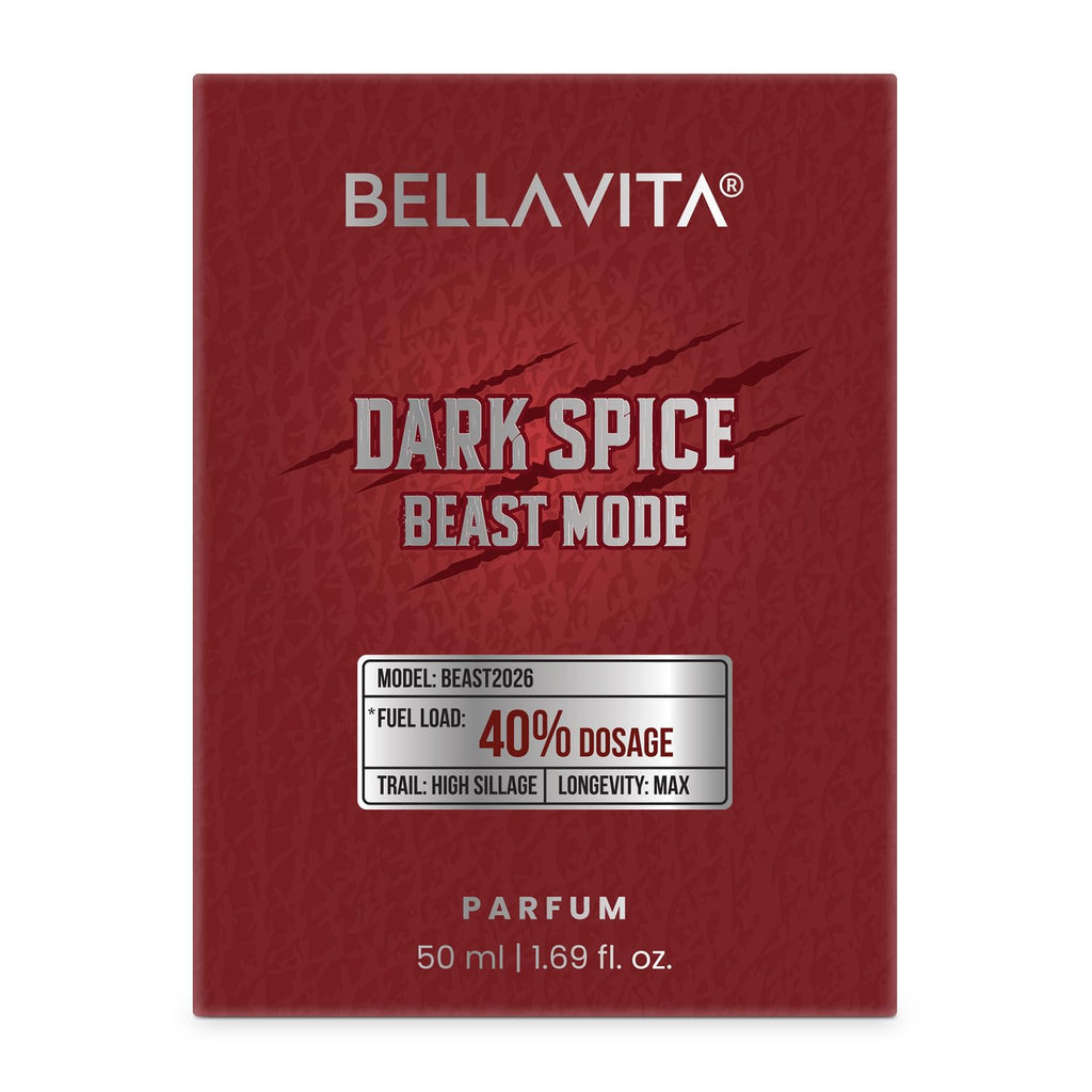 BELLAVITA Dark Spice Parfum 50ml | Perfume for Man |Beast Mode | 40% Oil Concentration | Spicy & Musky Scent | Premium Perfume for Men