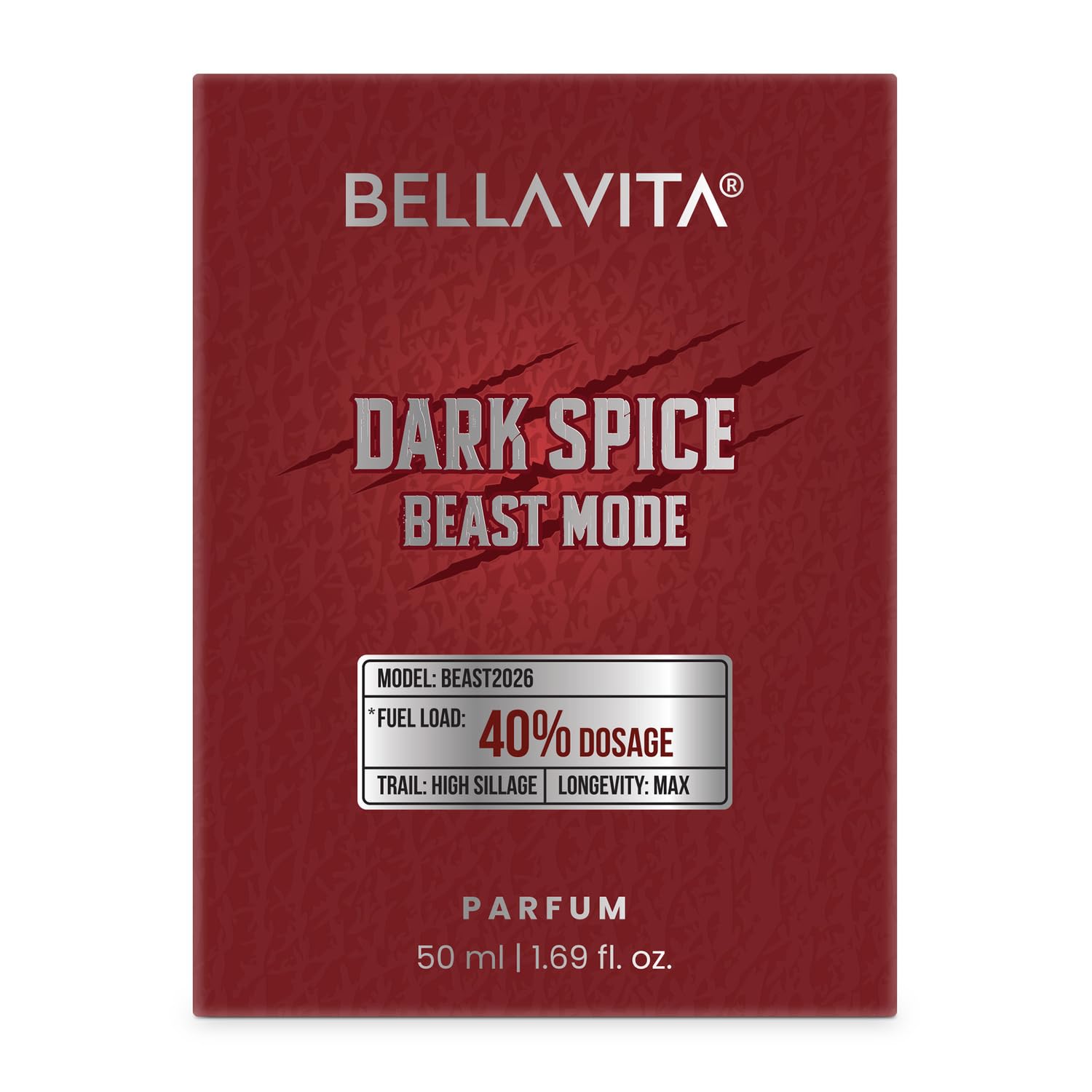 BELLAVITA Dark Spice Parfum 50ml | Perfume for Man |Beast Mode | 40% Oil Concentration | Spicy & Musky Scent | Premium Perfume for Men