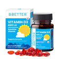 BBETTER Vitamin D3 Supplement for Immunity, Healthy Bones & Strong Muscles - 60 softgels of Vitamin D (Cholecalciferol) with the recommended daily dosage of 400IU